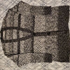 Gray Chunky Knit Grandpa Oversized Cardigan Sweater